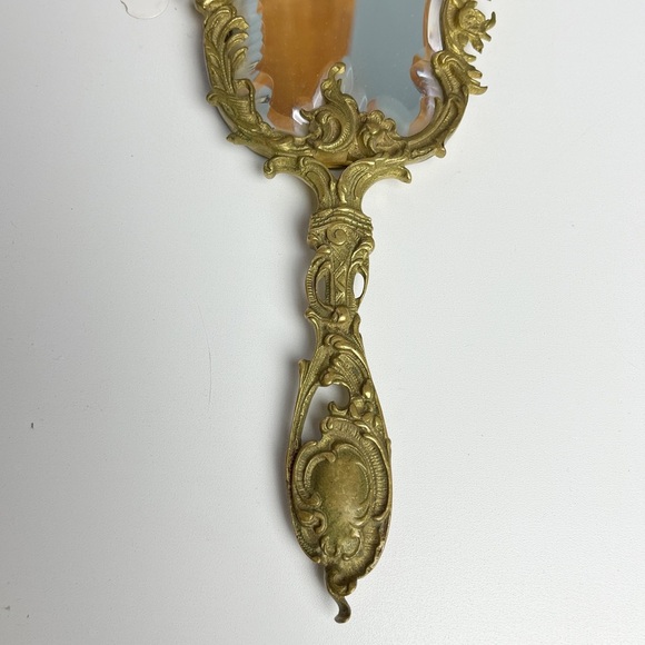 Antique Brass Vanity Mirror with Cover - Picture 8 of 16